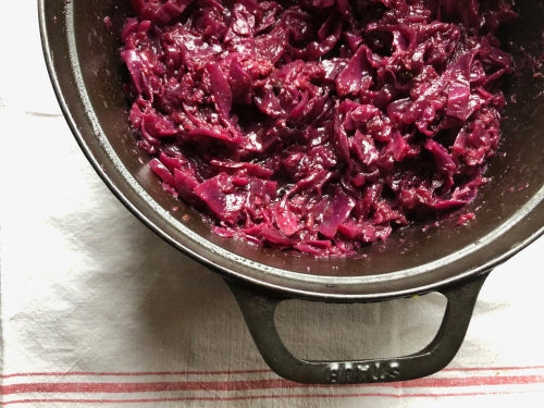 Braised Red Cabbage with Apples, Red Onion & Ballycross Apple & Blackcurrant Juice by Trish Deseine