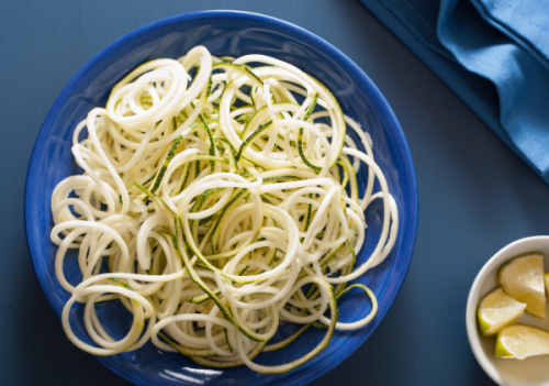 Courgette Pasta, Spinach pesto and Almond ‘Parmesan’ by Louise Clarke - Ardkeen Quality Food Store