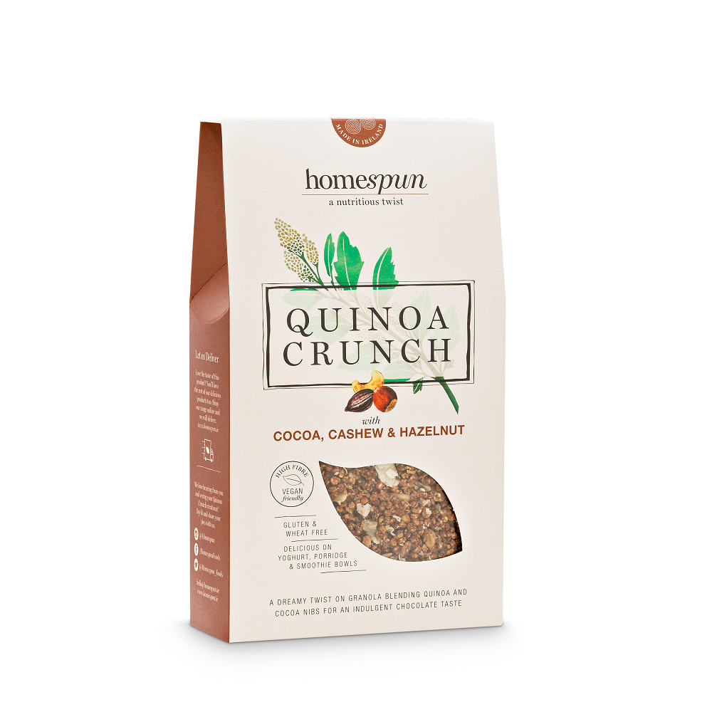 Homespun Quinoa Crunch Granola with Cocoa cashew &amp; Hazelnut 275g