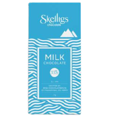Skelligs Milk Chocolate 33% Bar 75g