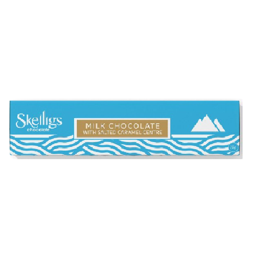 Skelligs Milk Chocolate Bar with Salted Caramel Centre 35g