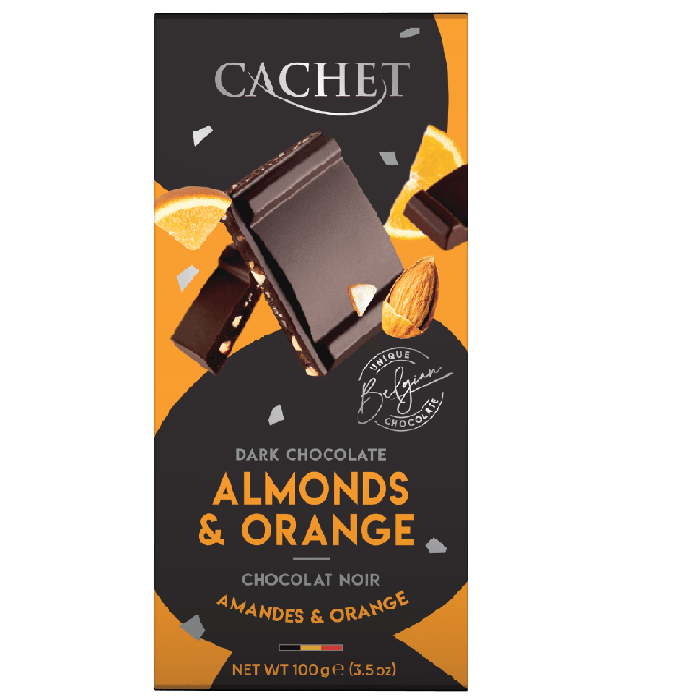 Cachet Dark Chocolate Almonds &amp; Orange 100g