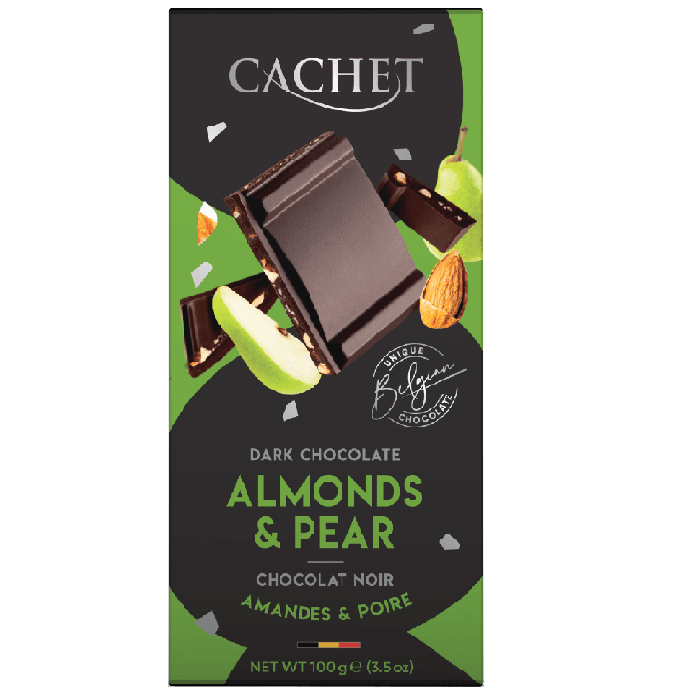 Cachet Dark Chocolate Almonds &amp; Pear 100g