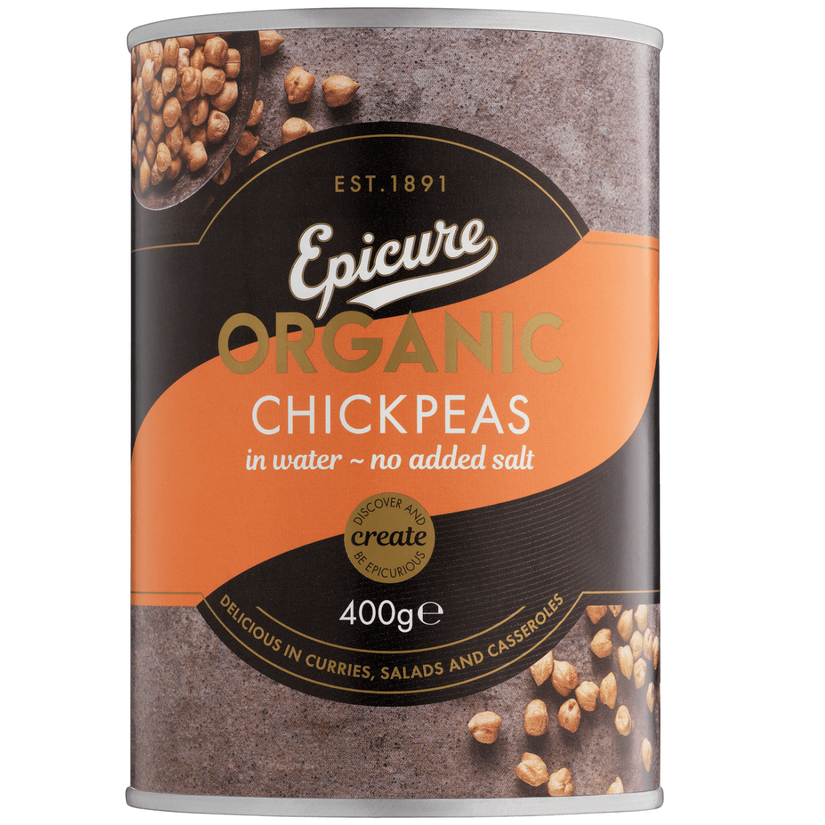 Epicure Organic Chick Peas in water no added salt 400g