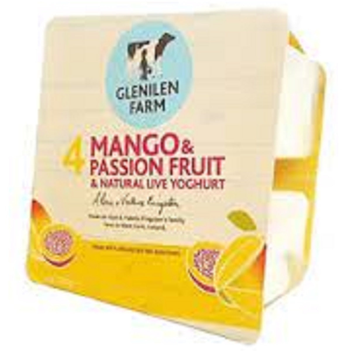 Glenilen Farm Mango &amp; Passion Fruit &amp; Natural Live Yoghurt 4x125g