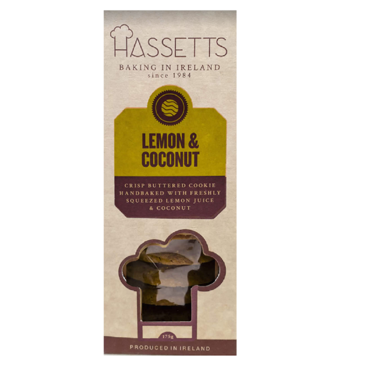 Hassetts Lemon &amp; Coconut Crisp Buttered Cookie 175g