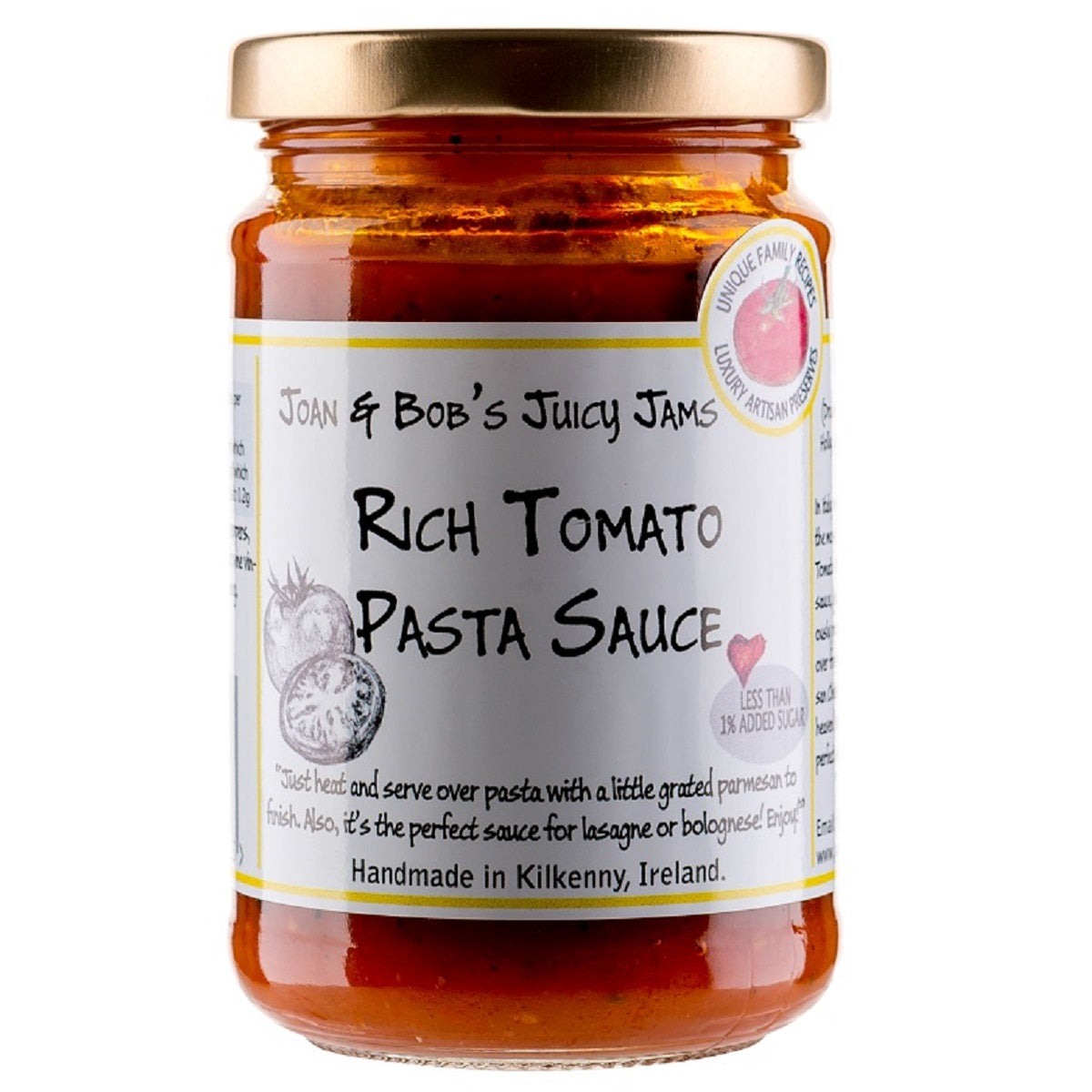 Joan &amp; Bob&#39;s Rich Tomato Pasta Sauce 340g
