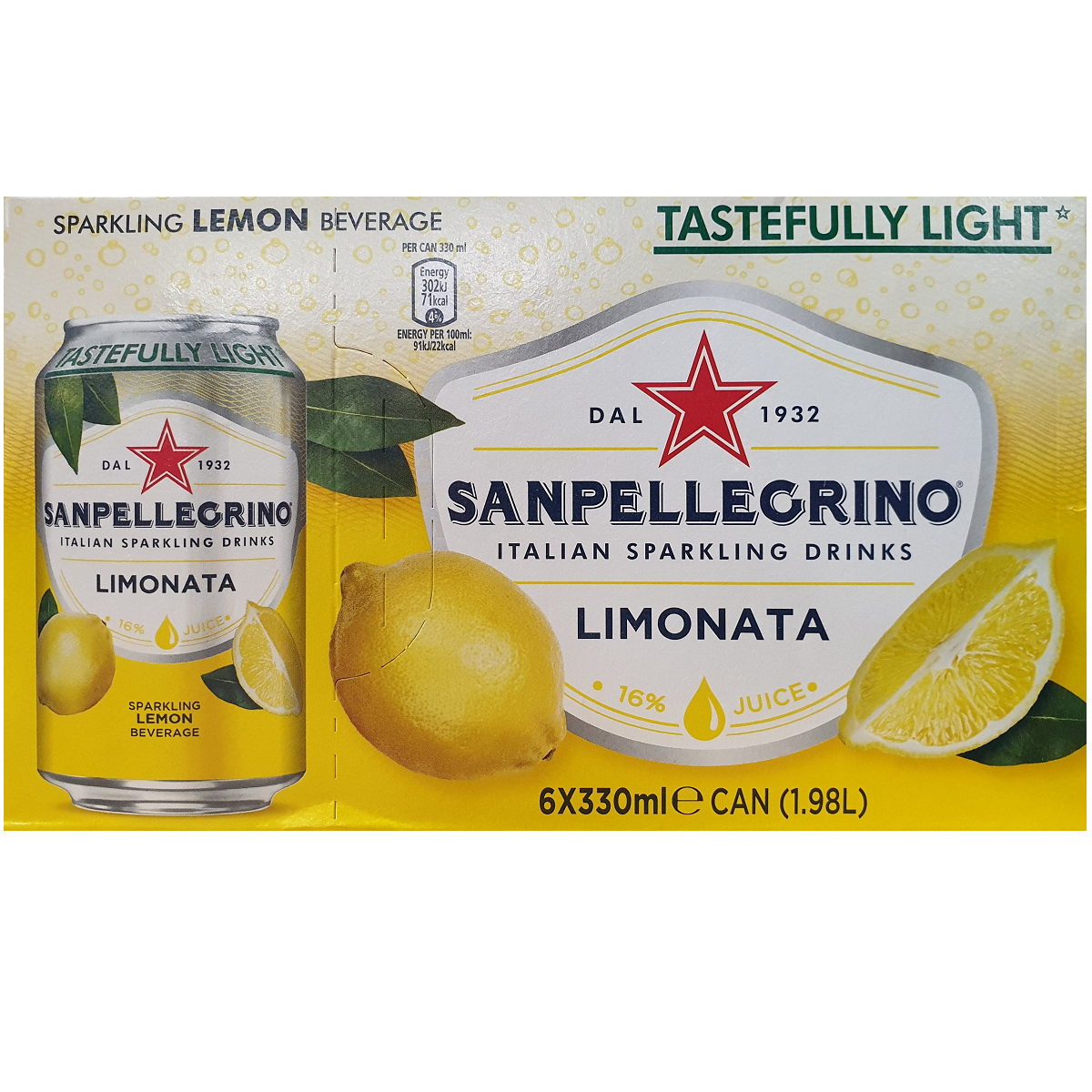 Sanpellegrino Italian Sparkling Drinks Limonata 6x330ml