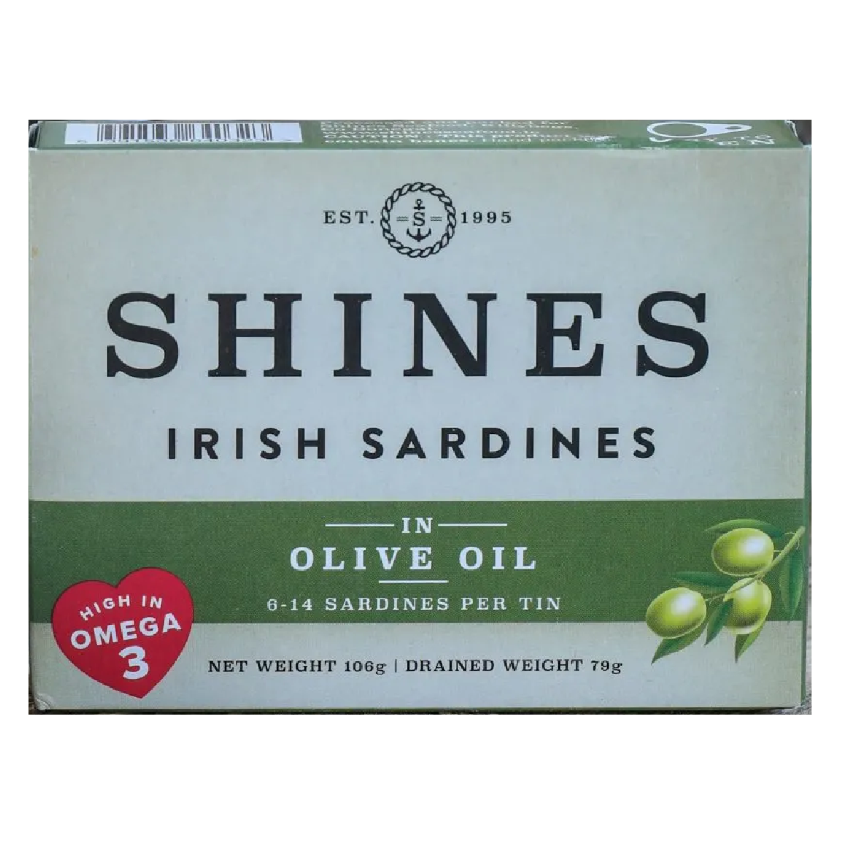 Shines Wild Irish Sardines in Olive Oil 106g