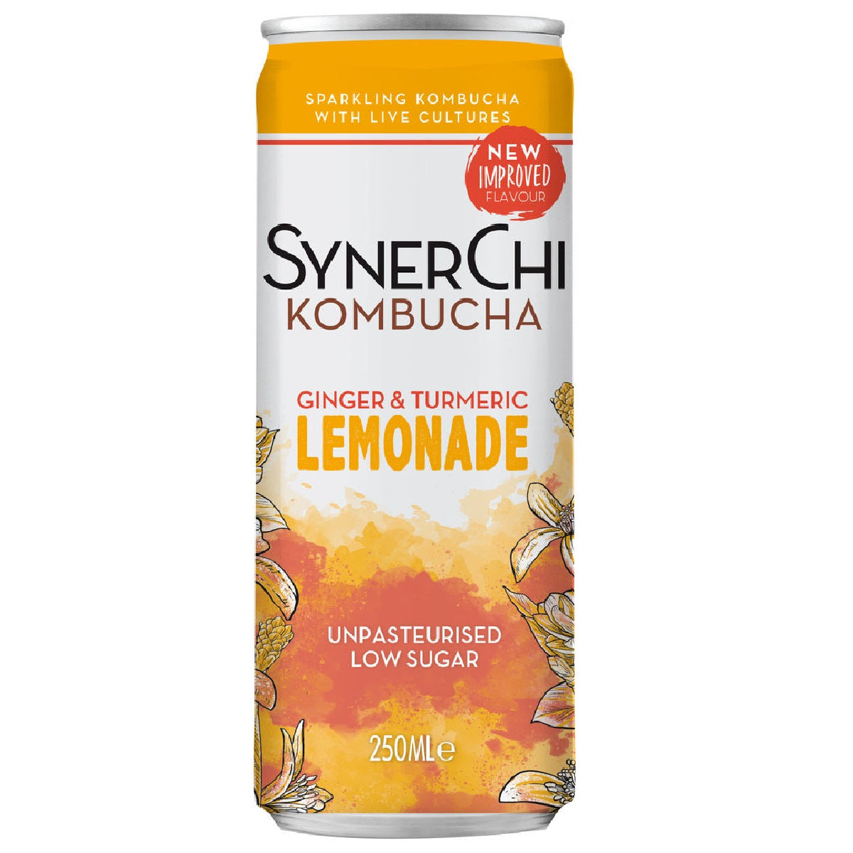 SynerChi Ginger &amp; Tumeric Lemonade Kombucha 250ml