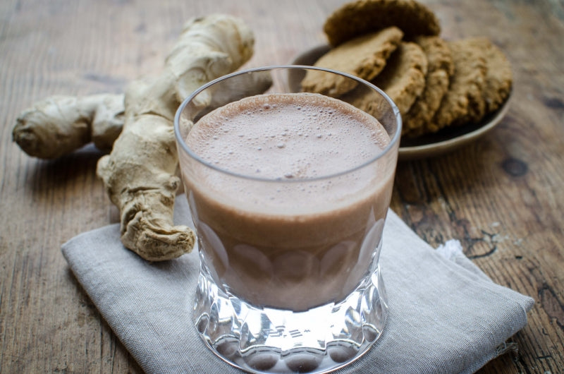 Almond Milkshake with Raw Cacao, Nut Butter by Trish Deseine
