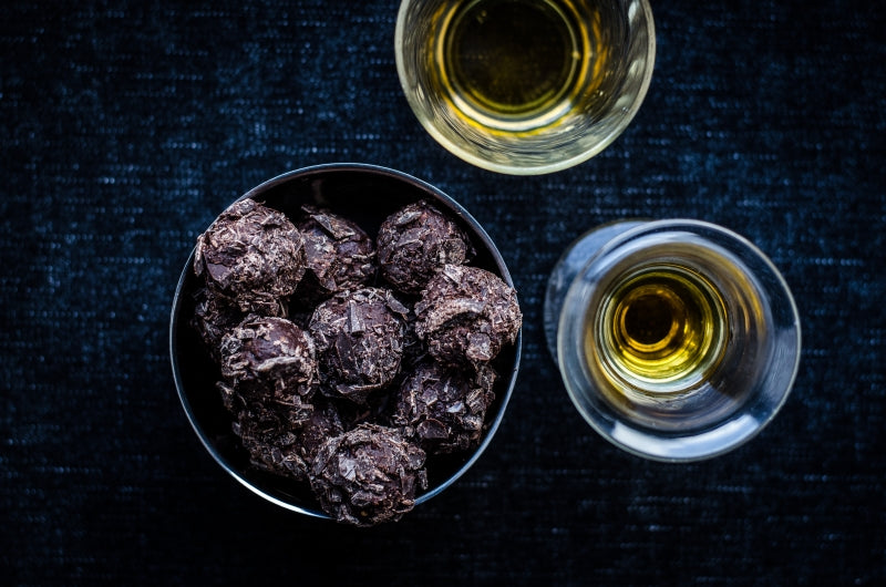 Whiskey Chocolate Truffles with Hazelnut Butter by Trish Deseine