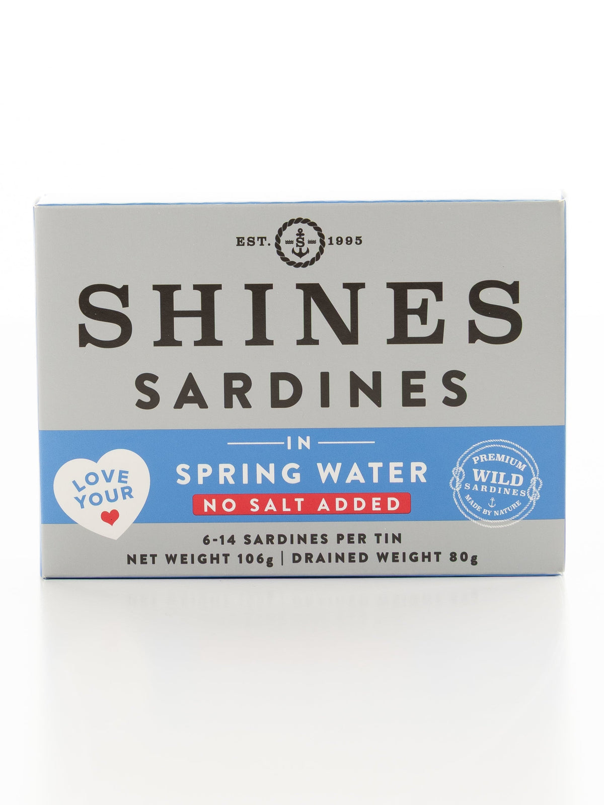 Shines Wild Irish Sardines in Spring Water 106g