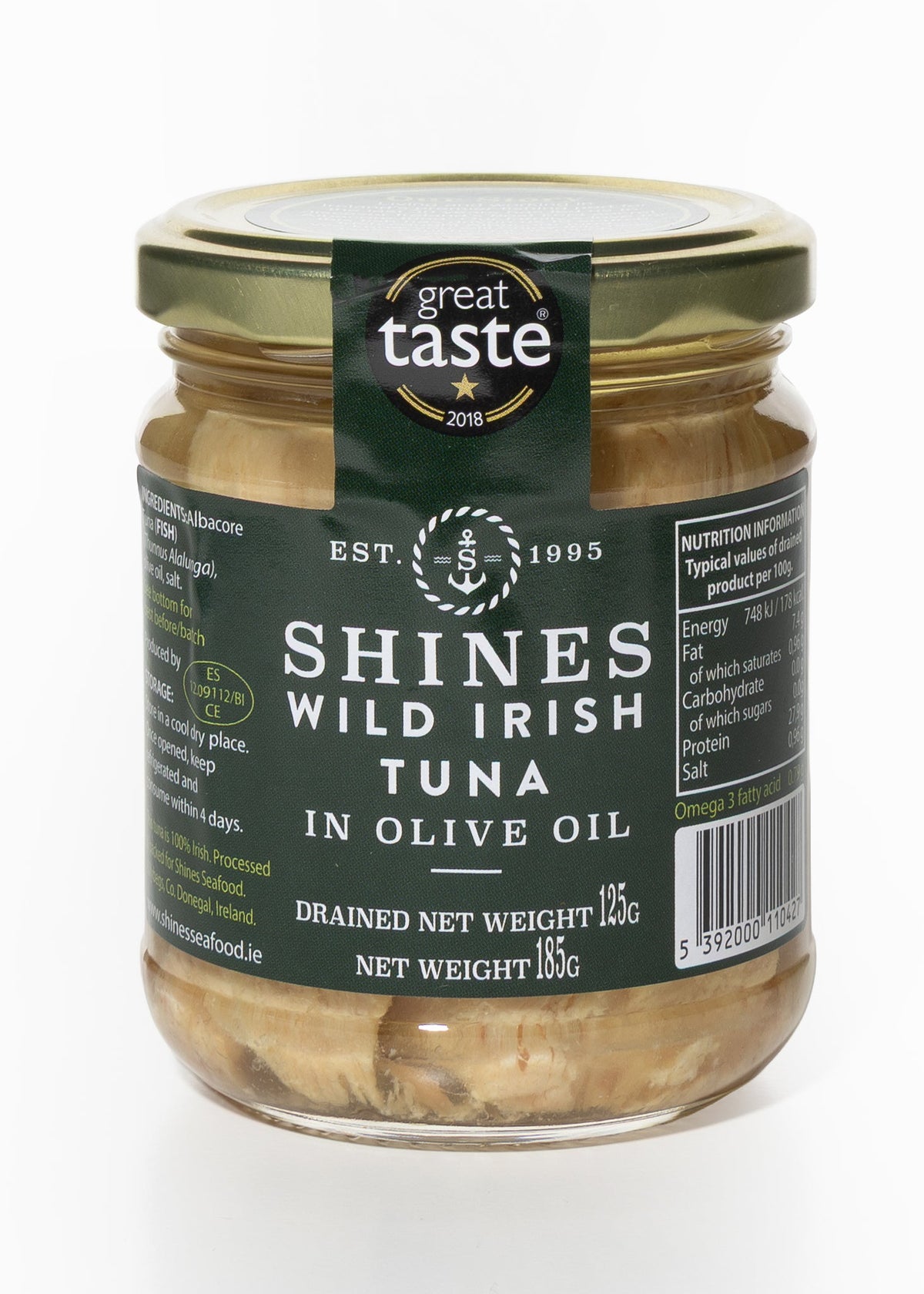 Shines Wild Irish Tuna in Olive Oil 185g