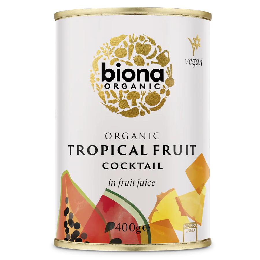 Biona Organic Tropical Fruit Cocktail in Fruit Juice 400G