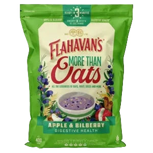 Flahavan's More than Oats packaging with apple and blueberry flavor