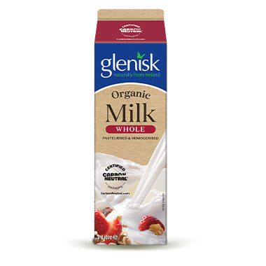 Glenisk Organic Milk Whole 1ltr