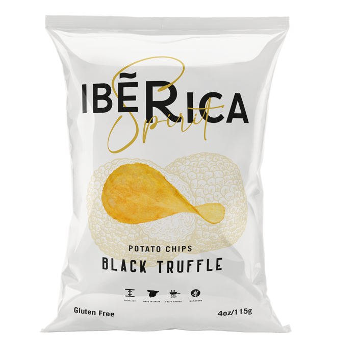 Iberica Spirit Black Truffle Flavoured Potato Chips Gluten Free 115g
