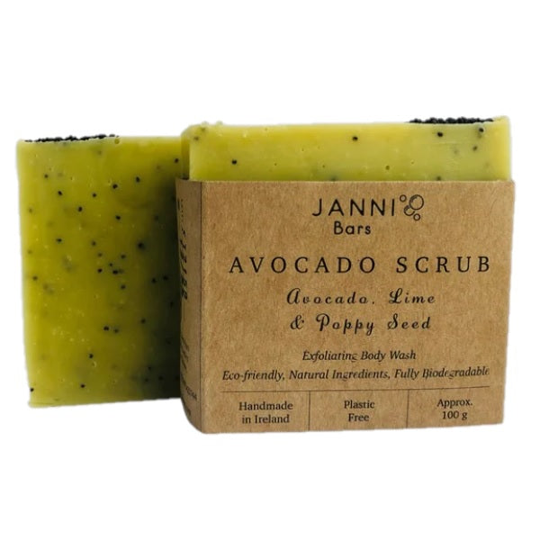 Janni Bars Avocado, Lime &amp; Poppyseed Scrub 100g