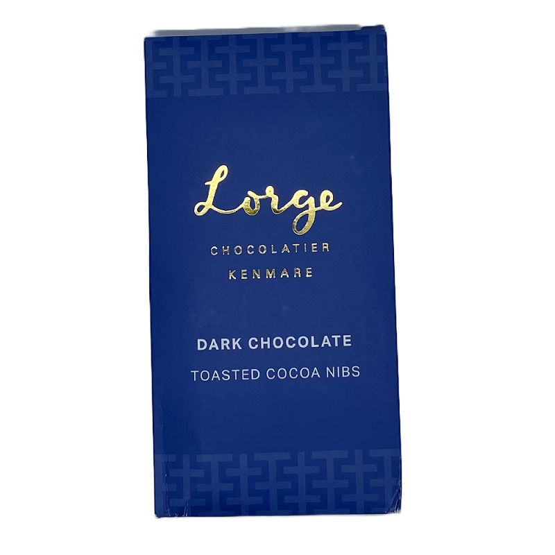 Lorge Chocolates Dark Chocolate &amp; Toasted Cocoa Nibs Bar 90g