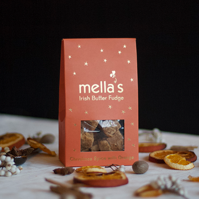 Mella&#39;s Irish Butter Fudge Christmas Spice with Orange 175g