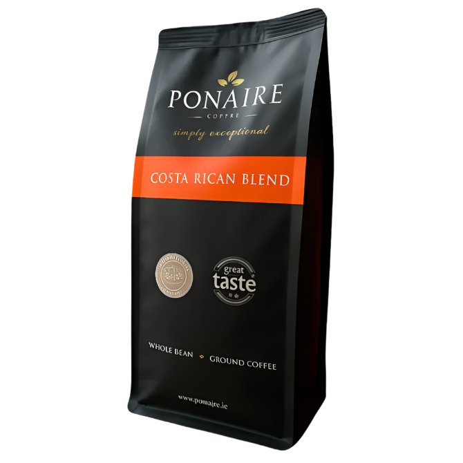 Ponaire Costa Rican Blend coffee package on a white background