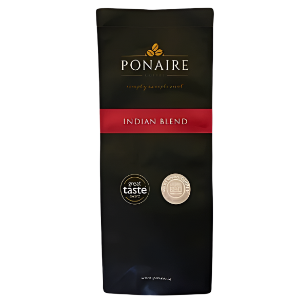 Ponaire Indian Blend coffee package on a white background