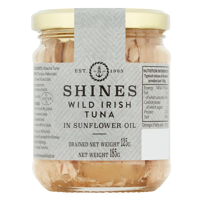 Shines Wild Irish Tuna in sunflower oil 185g