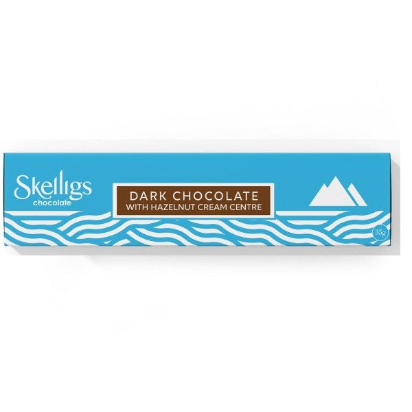 Skelligs Dark Chocolate Bar with Hazelnut Cream Centre 35g