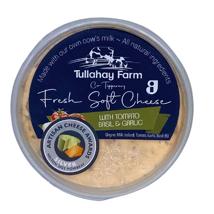 Tullahay Farm Soft Cheese with Tomato Basil and Garlic 180g