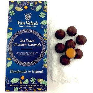Van Velze's Sea Salted Dark Chocolate Caramel Truffles 100g