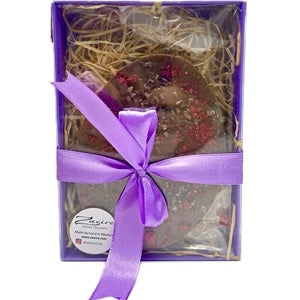 Zaeire Artisan Chocolates Milk Chocolate Egg with Cacao Nibs & Raspberry 130g