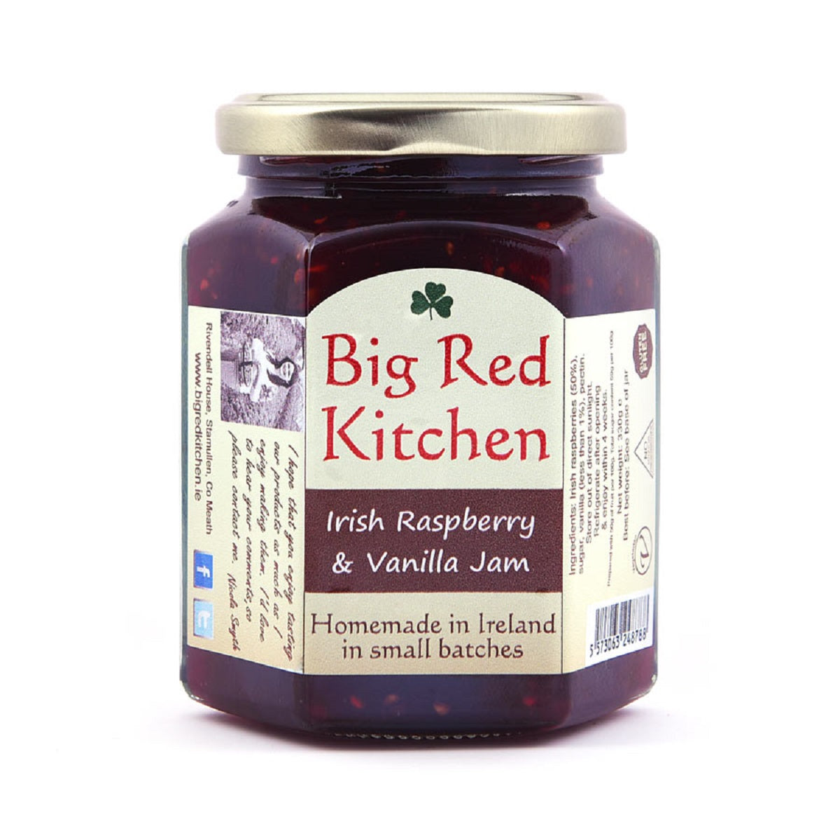 Big Red Kitchen Irish Raspberry and Vanilla Jam 330g