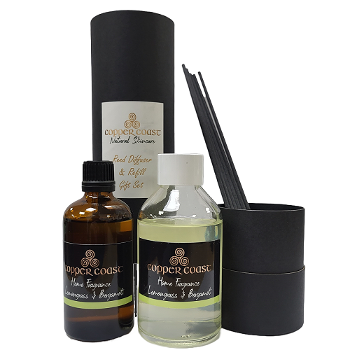 Copper Coast Natural Skincare Lemongrass &amp; Bergamot Reed Diffuser &amp; Refill Gift Set