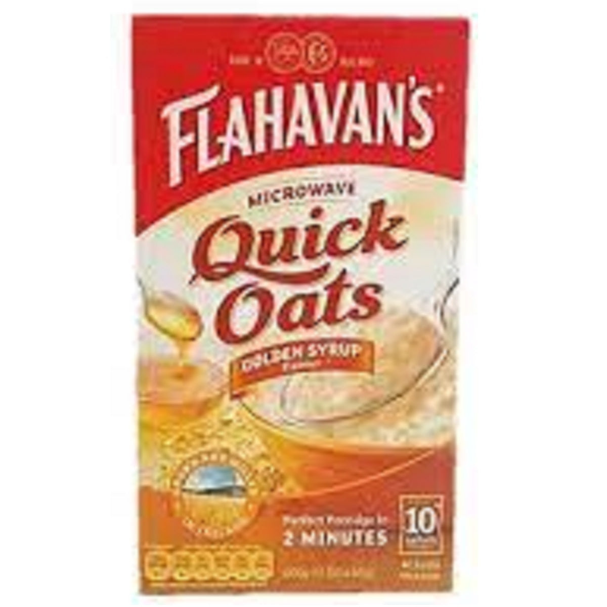 Flahavan&#39;s Golden Syrup Microwave Quick Oats10 Pack 500g