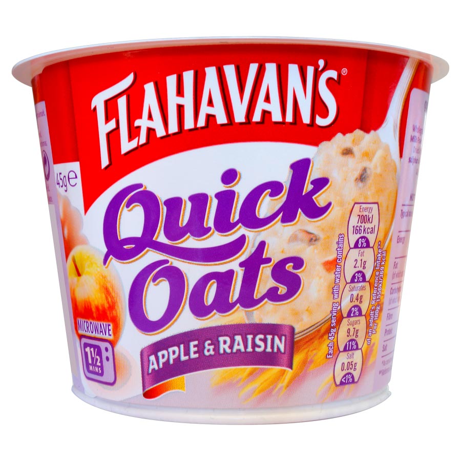 Flahavan&#39;s Quick Oats with Apple &amp; Raisin 45g