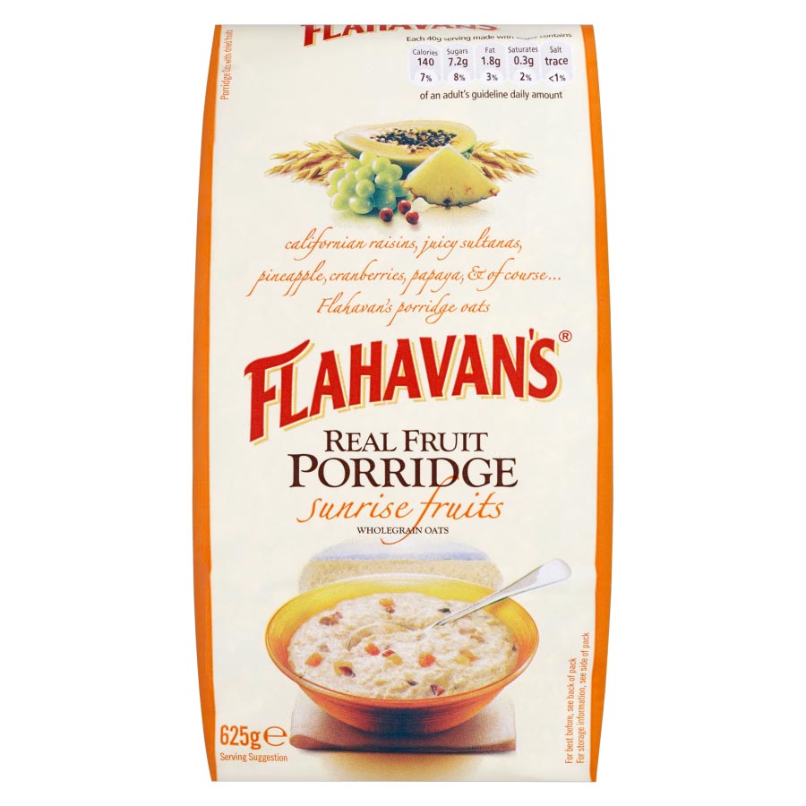 Flahavan&#39;s Real Fruit Porridge Sunrise Fruits 625g