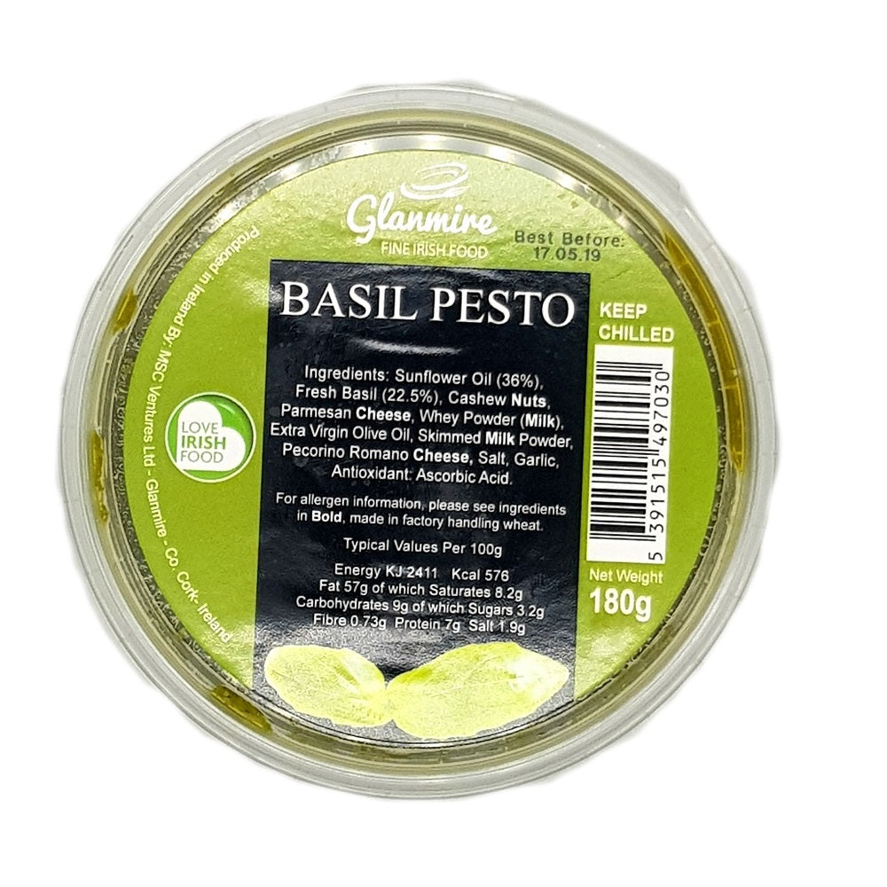 Glanmire Fine Irish Food Basil Pesto 180g