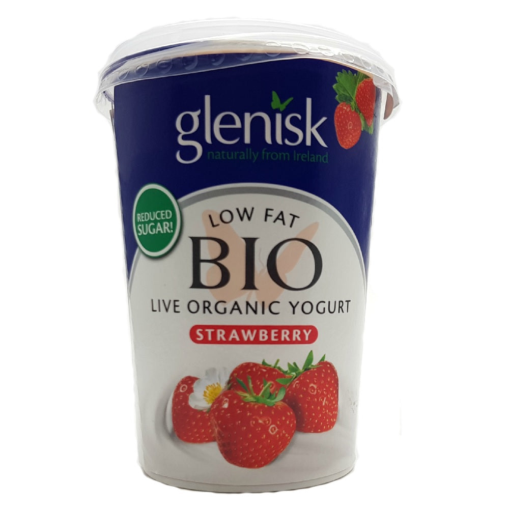 Glenisk Low Fat Organic Yogurt Strawberry 450g