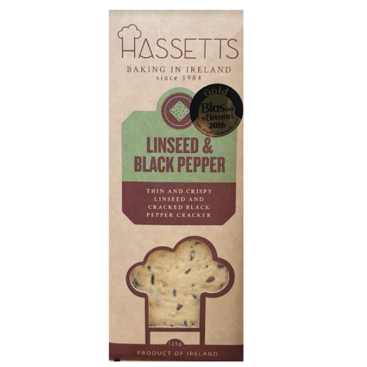 Hassetts Linseed &amp; Black Pepper Cracker 125g