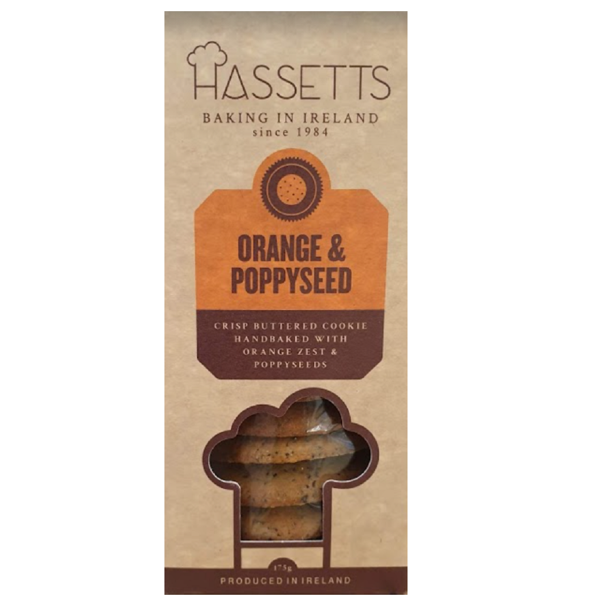 Hassetts Orange &amp; Poppyseed Crisp Buttered Cookie 175g
