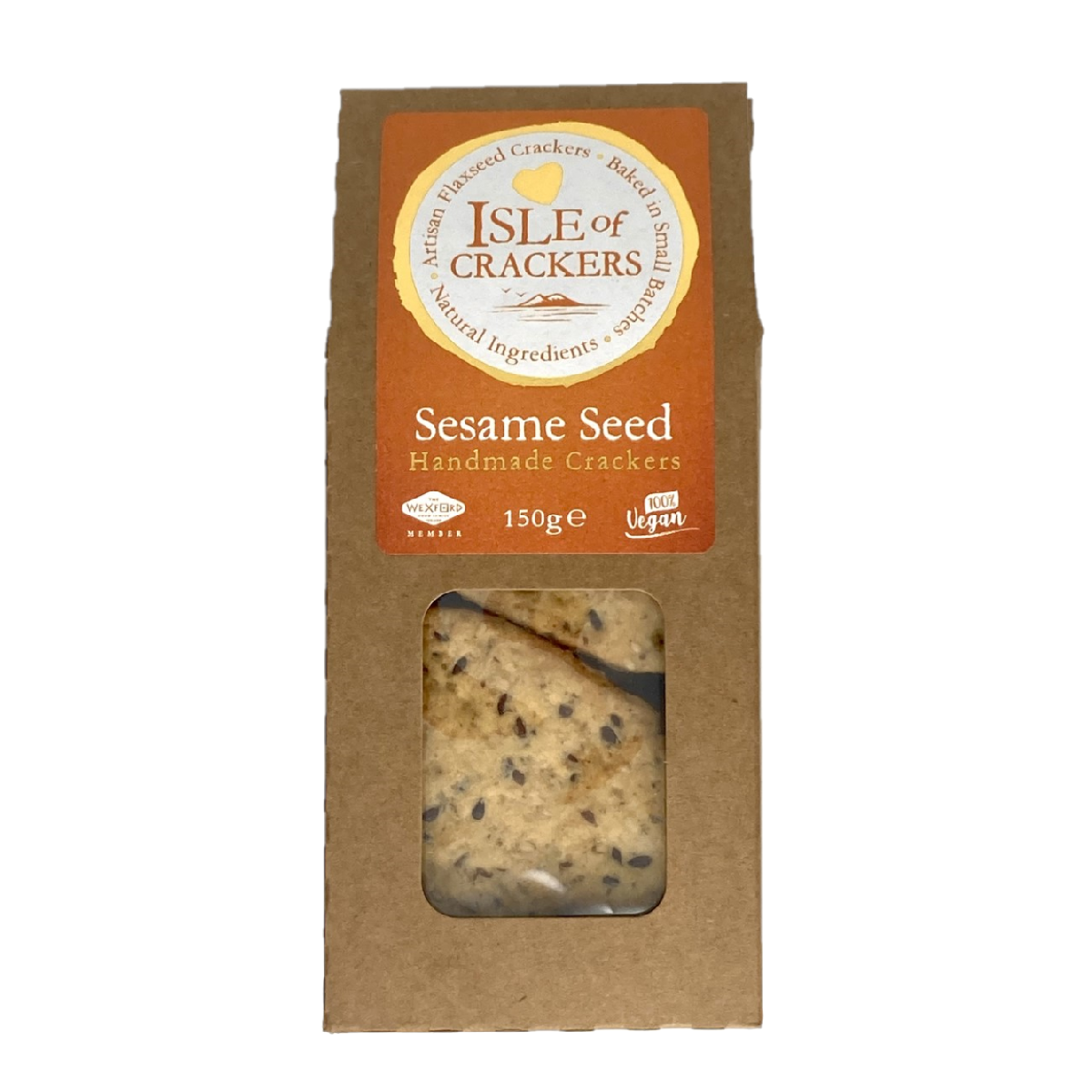 Isle of Crackers Handmade Flaxseed Crackers with Sesame Seeds 150g