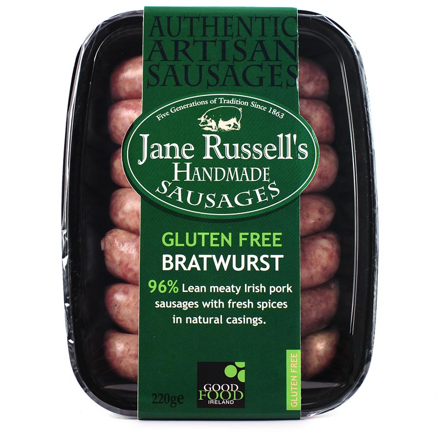 Jane Russell’s Handmade Sausages Gluten Free Bratwurst 220g