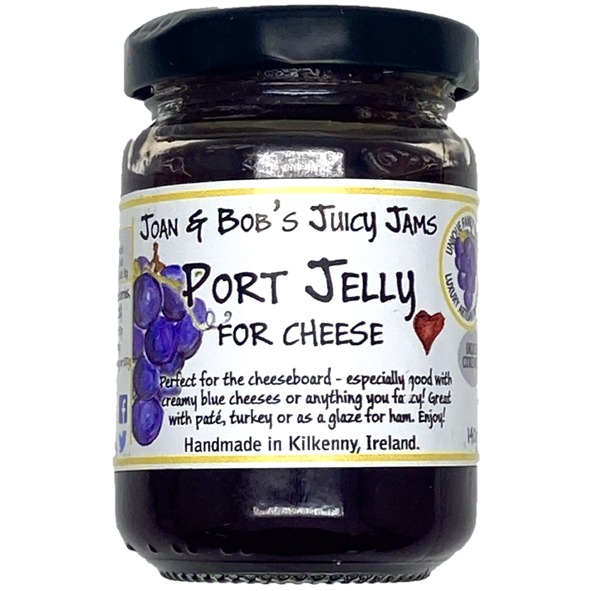 Joan &amp; Bob&#39;s Juicy Jams Port Jelly for Cheese 140g