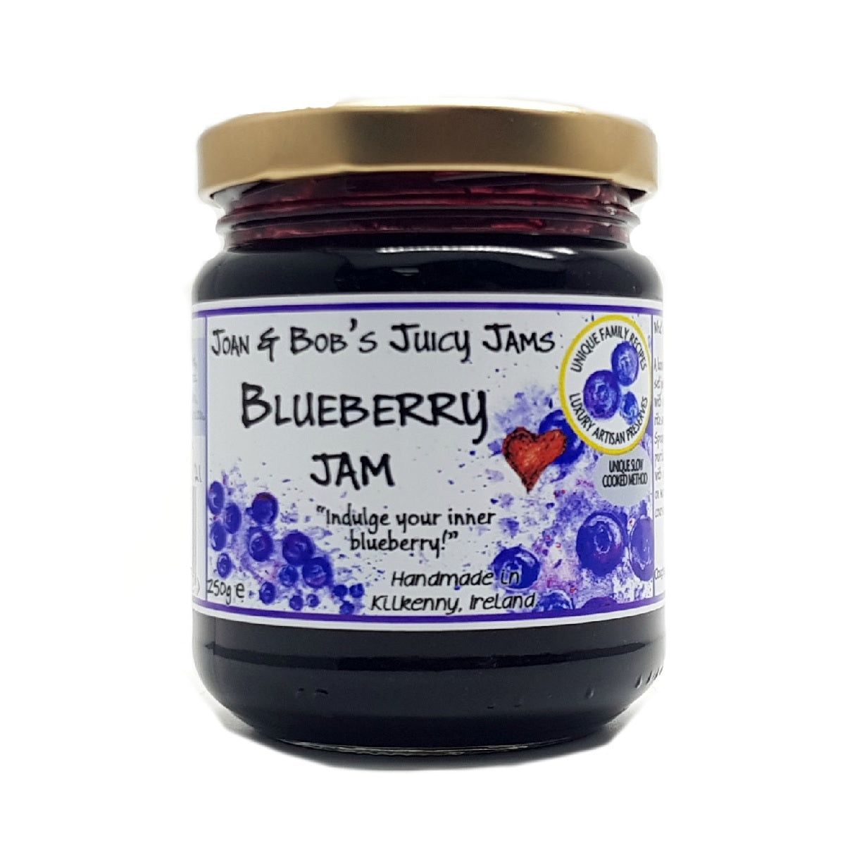 Joan &amp; Bob&#39;s Juicy Jams Blueberry Jam 250g