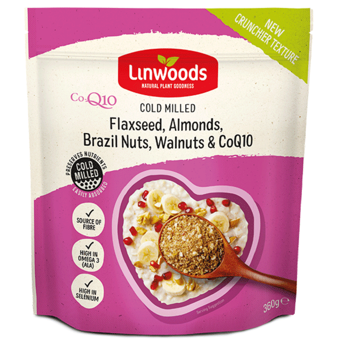 Linwoods Cold Milled Flaxseed, Almonds, Brazil Nuts, Walnuts &amp; Co-Enzyme Q10 360g