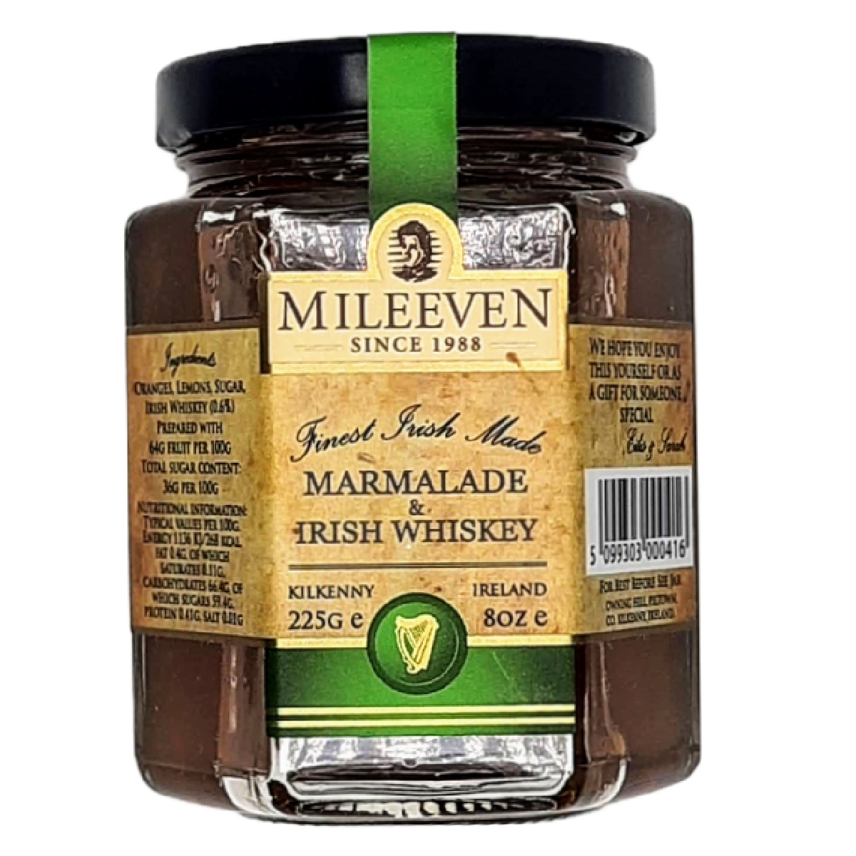 Mileeven Finest Irish Made Marmalade &amp; Irish Whiskey 225g