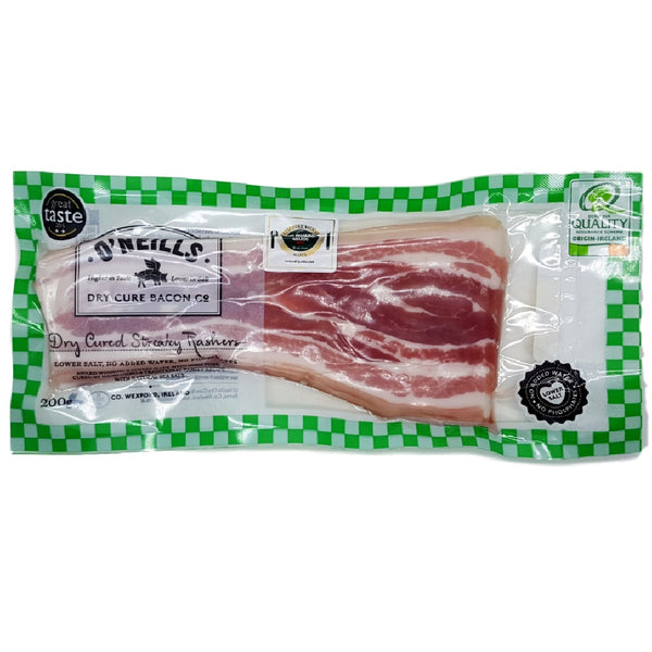 O'Neills Dry Cured Streaky Rashers 200g - Ardkeen Quality Food Store