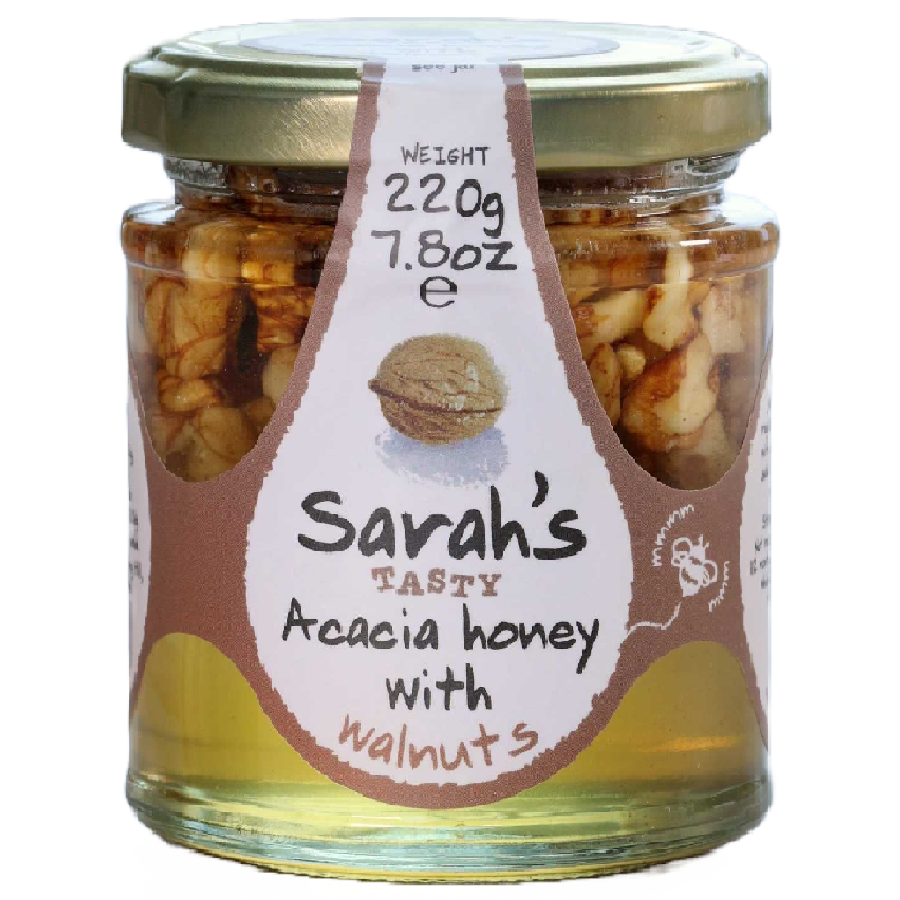 Sarah&#39;s Tasty Acacia Honey with Walnuts 220g