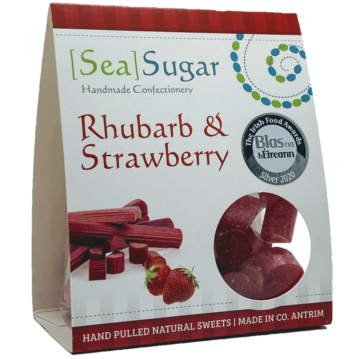 Sea Sugar Handmade Confectionery Rhubarb &amp; Strawberry 100g